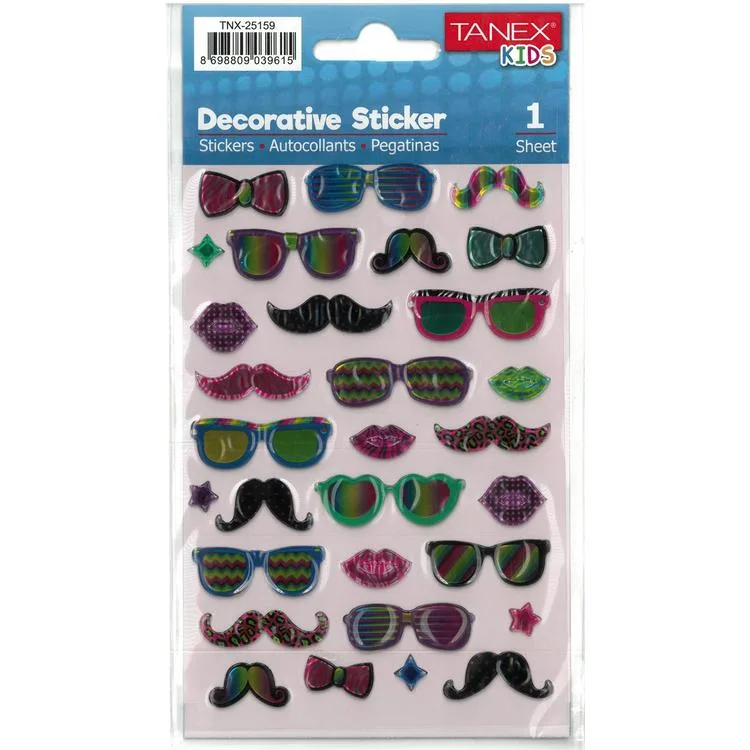 TANEX KIDS TNX-25159 DEKORATİF ETİKETLER - PUFFY AKSESUAR SERİSİ STICKER - TEKLİ