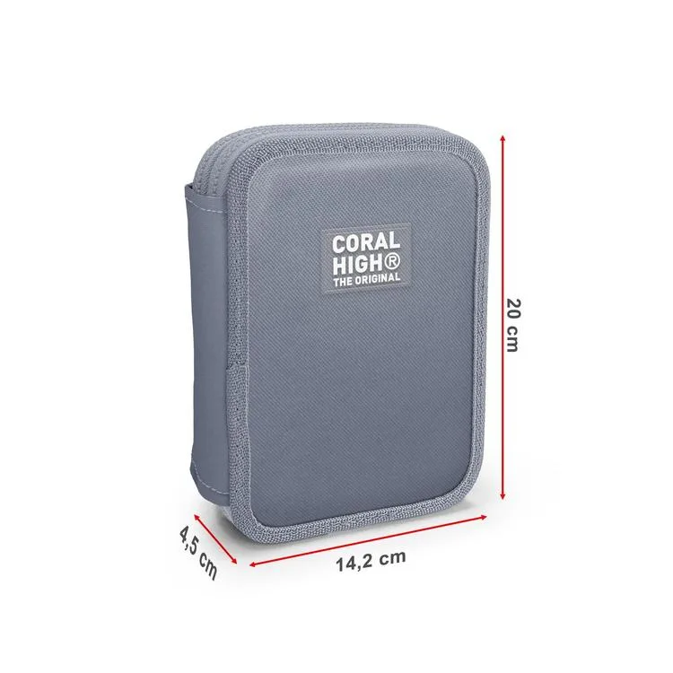 CORAL HIGH KIDS 31110 ÇOK RENKLİ ÇİZGİ DESENLİ ÇİFT KATLI KALEM ÇANTASI