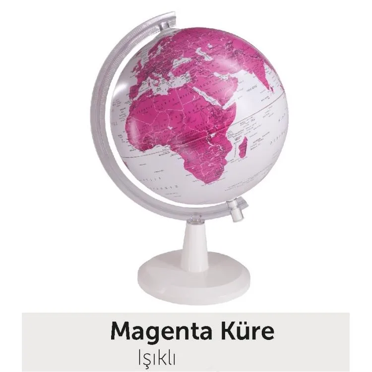 GÜRBÜZ 48321 26 CM MODERN RENKLİ SİYASİ KÜRE IŞIKLI + USB MAGENTA