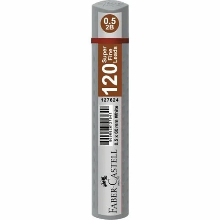 FABER CASTELL 120'Lİ MİN 0.5 2B 60mm UÇ GÜMÜŞ TÜP - 127681