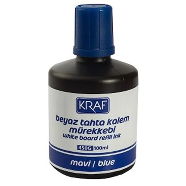 KRAF 450G BEYAZ TAHTA KALEM MÜREKKEBİ MAVİ 100ML.