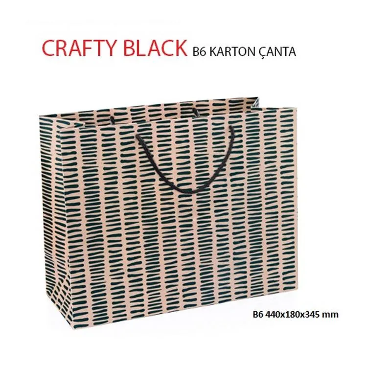 GIPTA B6 CRAFTY BLACK HEDİYELİK KARTON ÇANTA BG0142