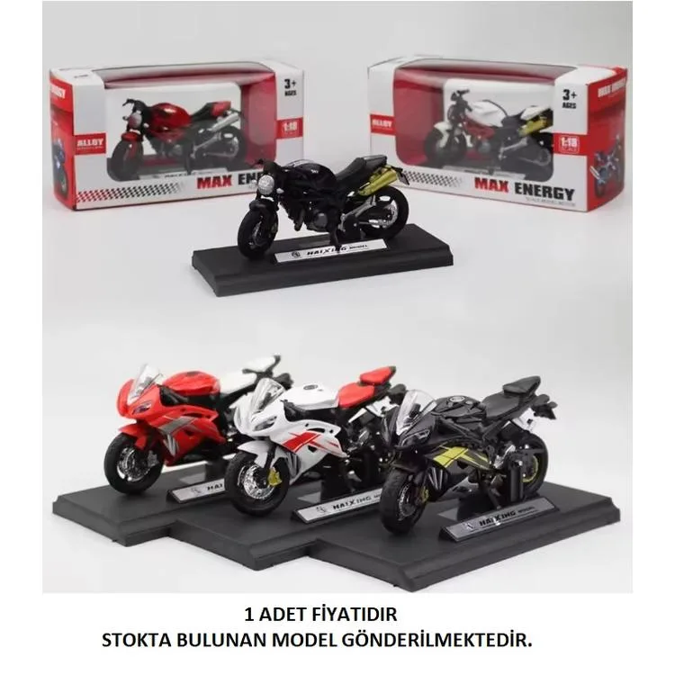 KIZILKAYA HX0050 HAİXİNG 1:18 MAX ENERGY ALLOY MODEL MOTORSİKLET 3+ KUTULU