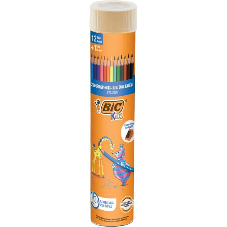 BİC EVOLUTION METAL TÜP KURU BOYA KALEMİ 12+1 - 958191