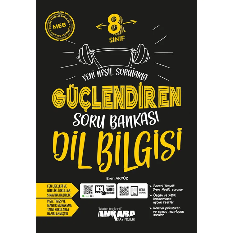 ANKARA YAYINLARI 8. SINIF LGS GÜÇLENDİREN DİİL BİLGİSİ SORU BANKASI
