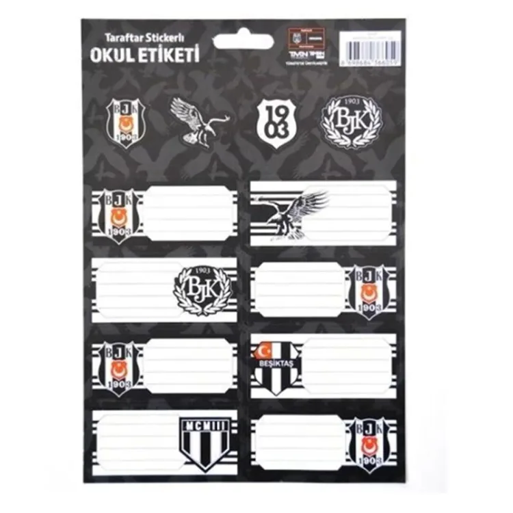 TMN BEŞİKTAŞ STICKER'LI OKUL ETİKETİ 3 YP - 463641
