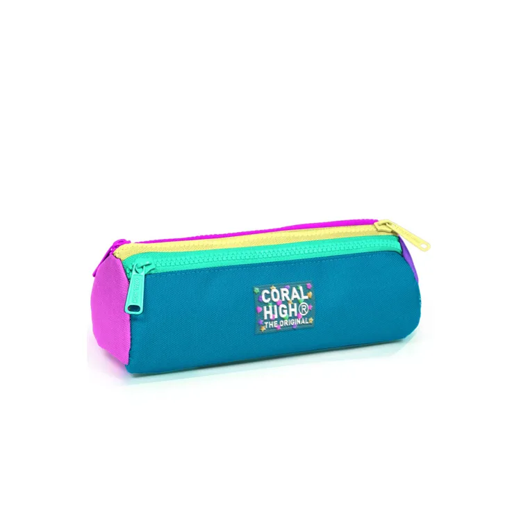 CORAL HIGH 22059 KIDS PEMBE PASTEL RENKLİ ÜÇ BÖLMELİ KALEM ÇANTASI