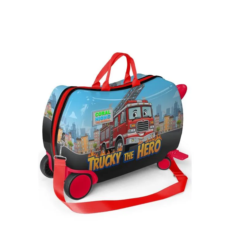 CORAL HIGH 16373 İTFAİYE DESENLİ OTUR-ÇEK ÇOCUK VALİZİ