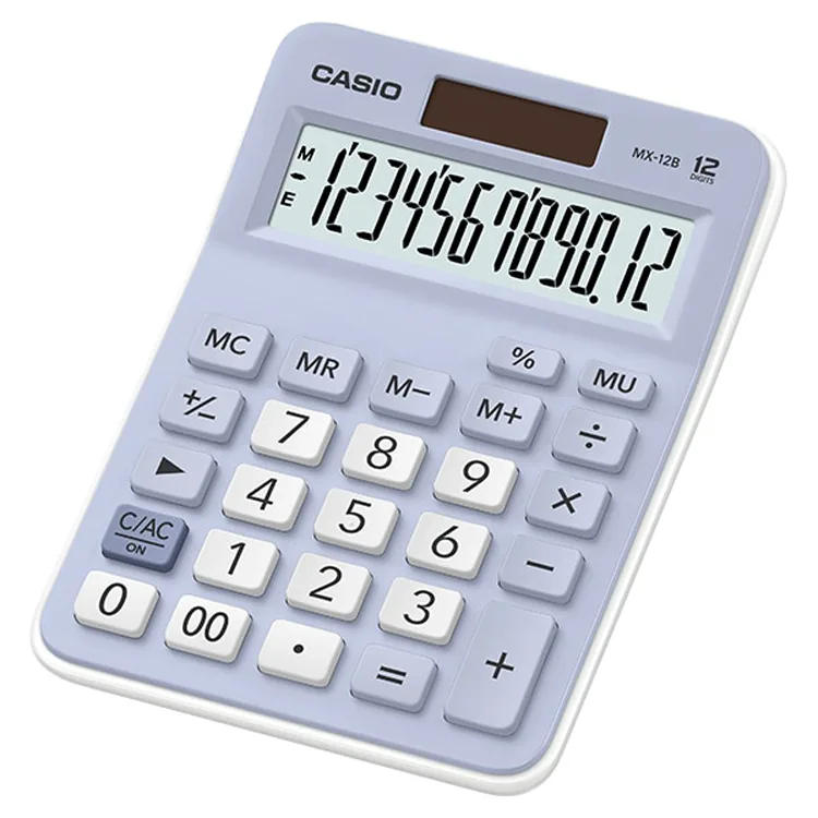 CASIO MX-12B-LB 12 HANE MASAÜSTÜ HESAP MAKİNESİ - MAVİ