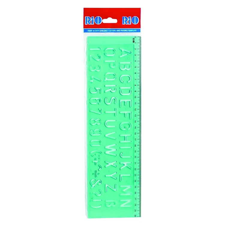 RIO HARF VE SAYI ŞABLONLU 30CM CETVEL