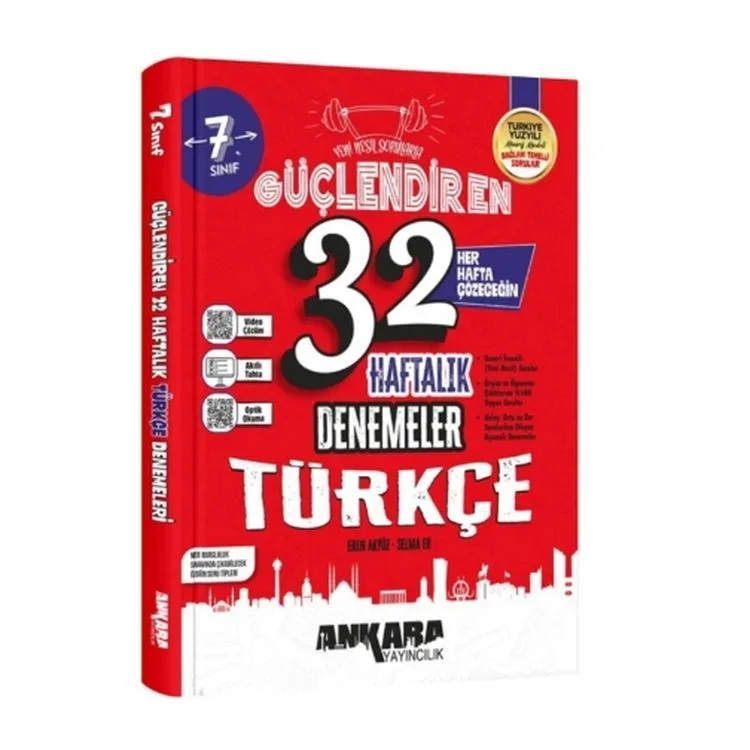 ANKARA 7.SINIF TÜRKÇE GÜÇLENDİREN 32 HAFTALIK KAZANIM DENEMELERİ