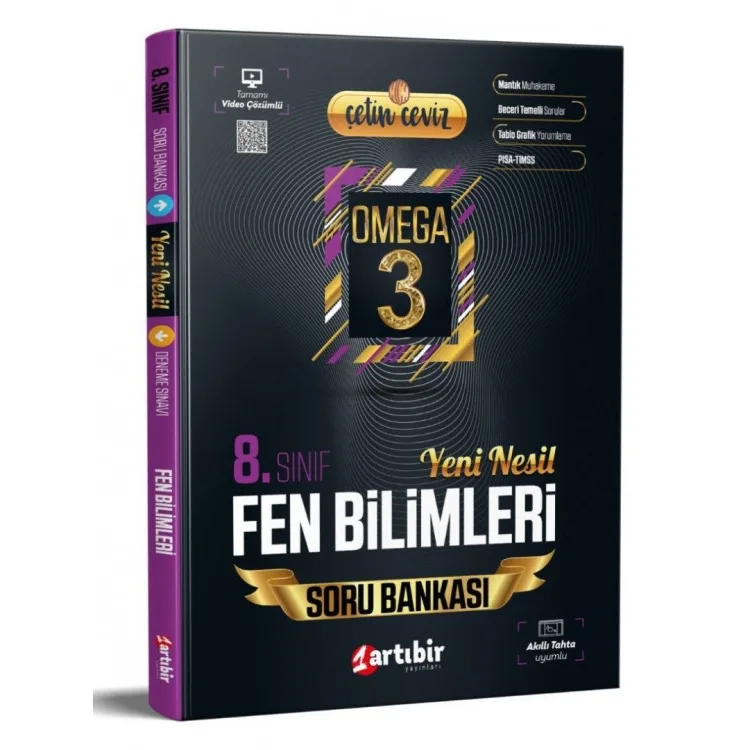 ARTIBİR 8. SINIF ÇETİN CEVİZ OMEGA 3 FEN BİLİMLERİ YENİ NESİL SORU BANKASI