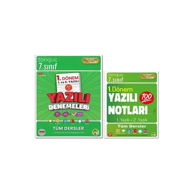TONGUÇ 7. SINIF 1.DÖNEM SÜPER İKİLİ 1. VE 2. YAZILI NOTLARI VE DENEMELERİ SET