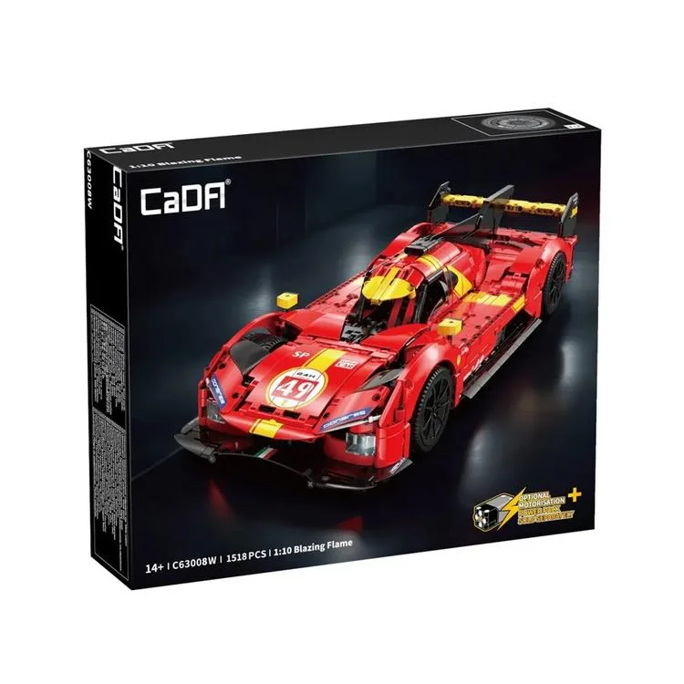 VAGONLIFE CADA C63008W KIRMIZI YARIŞ ARABASI 1:10 BLAZİNG FLAME 1518 PARÇA BLOCK OYUNCAK 14+