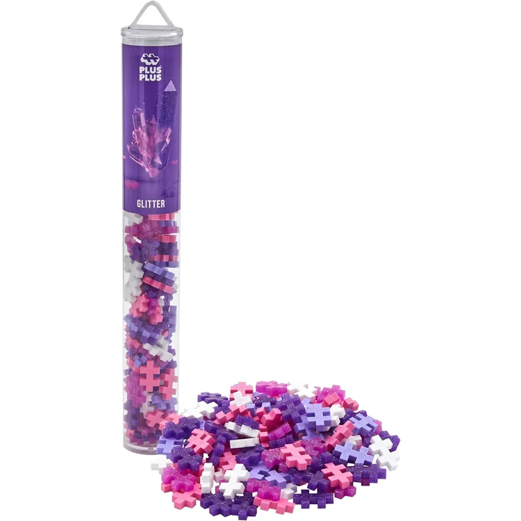 PLUS-PLUS 4244 GLITTER MİNİ MİX BLOK PUZZLE YAPI SETİ 100 PARÇA TÜP