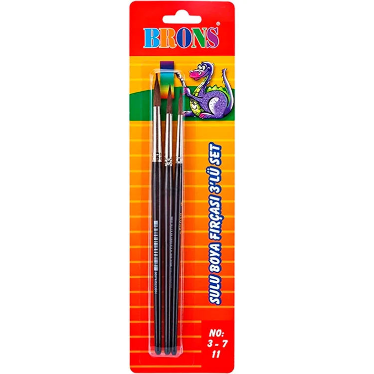 BRONS BR-673 SULU BOYA FIRÇA SETİ 3'LÜ 145/3-7-11