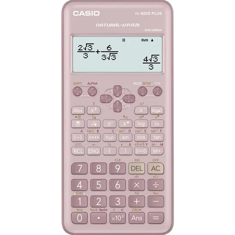 CASIO FX-82ES PLUS 252 FONKSİYON 2.NESİL BİLİMSEL HESAP MAKİNESİ - PEMBE