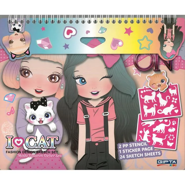 GIPTA STYLE ON K9018 STICKERLI MODA TASARIM DEFTERİ 21X25 SKETCH BOOK