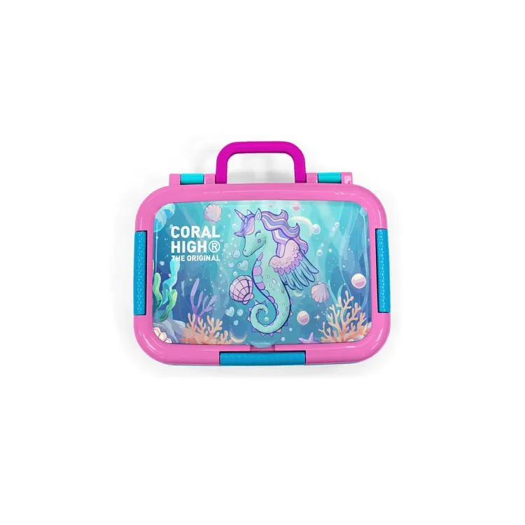 CORAL HIGH 39156 KIDS UNICORN DENİZATI DESENLİ 2 BÖLMELİ PASLANMAZ ÇELİK YEMEK KABI