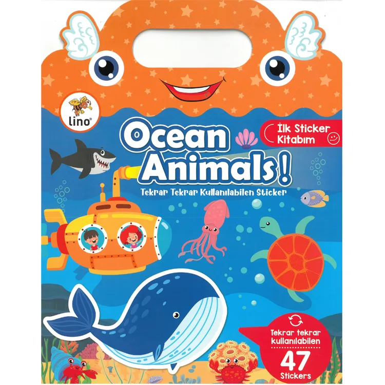 LİNO LS-502 TEKRAR TEKRAR KULLANILABİLEN İLK STİCKER KİTABIM - OCEAN ANIMALS!