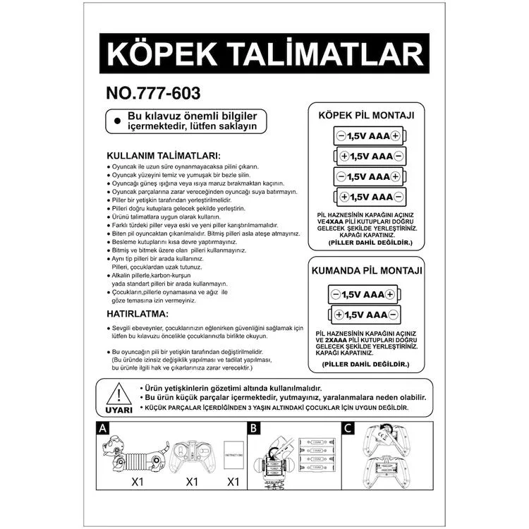 VARDEM 777-603 UZAKTAN KUMANDALI IŞIKLI VE SESLİ SEVİMLİ KÖPEK