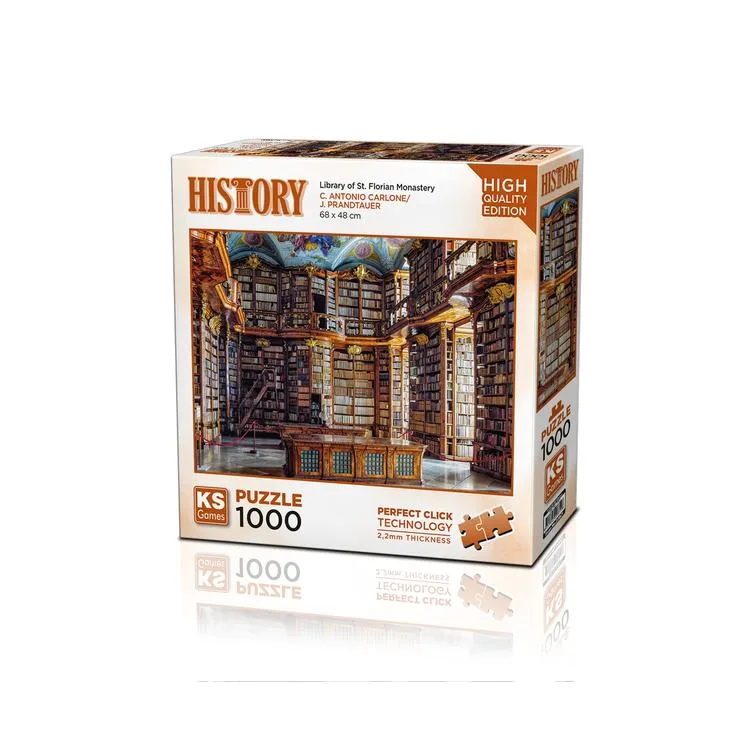 KS GAMES 20801 LIBRARY OF ST. FLORIAN MONASTERY 68x48cm YAPBOZ/PUZZLE 1000 PARÇA
