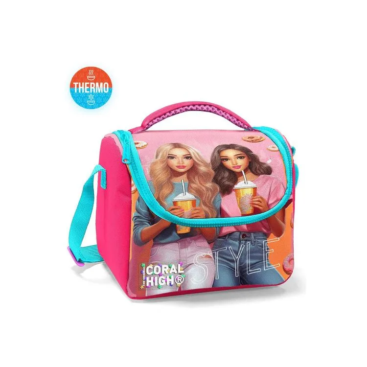 CORAL HIGH 22769 KIDS PEMBE NOEN MERCAN FASHION GIRL DESENLİ THERMO BESLENME ÇANTASI