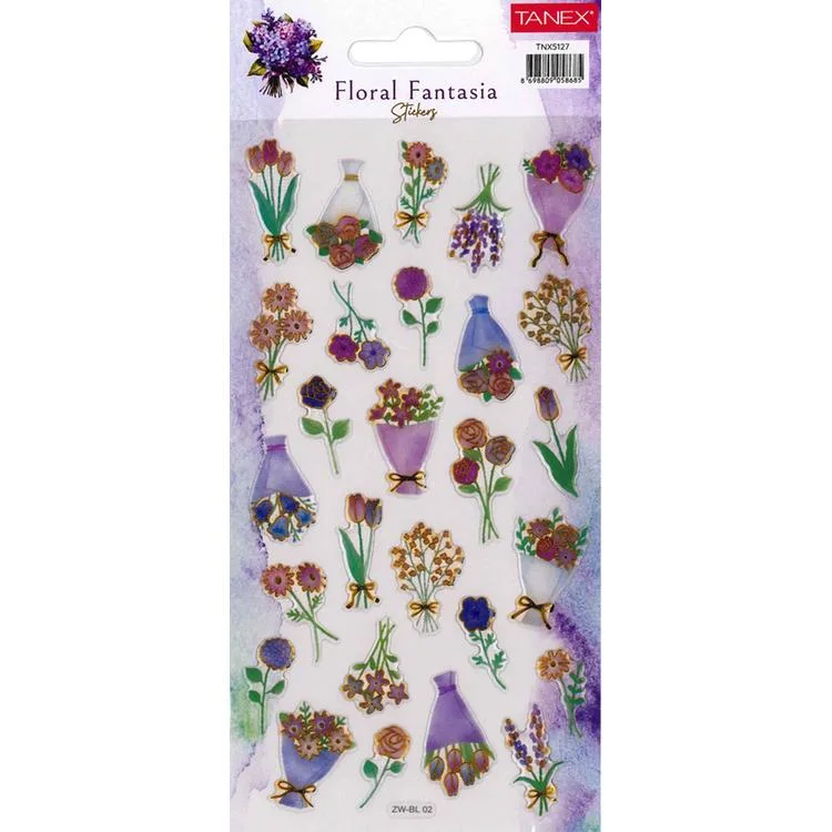 TANEX KIDS TNX-5127 DEKOTARİF ETİKETLER - KABARTMALI FLORAL FANTASIA 8 - 1 ADET
