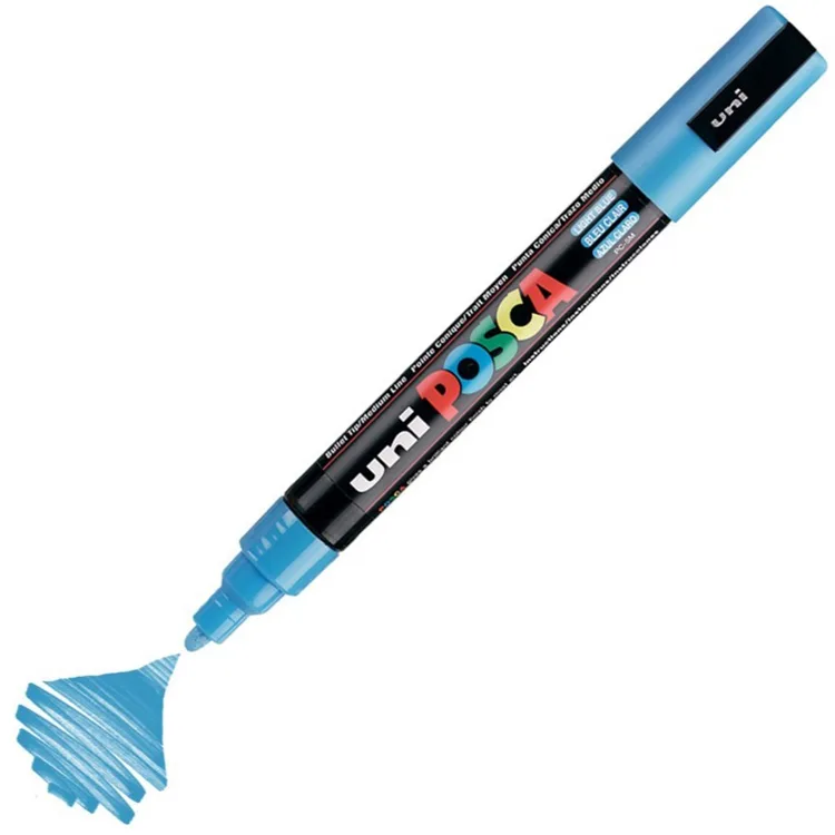 UNİ POSCA SU BAZLI POSTER MARKER 1.8-2.5 PC-5M AÇIK MAVİ