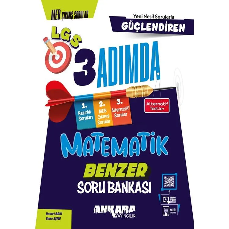 ANKARA YAYINLARI 8. SINIF LGS GÜÇLENDİREN 3 ADIMDA BENZER MATEMATİK SORU BANKASI