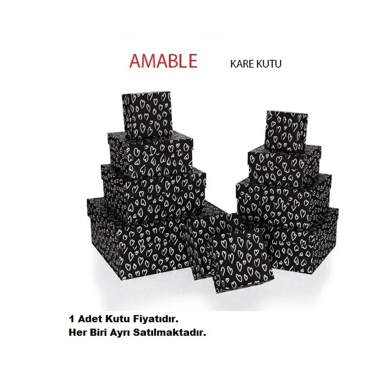GIPTA AMABLE KARE HEDİYE KUTUSU BX0448 C N0:3 135x135x75mm - TEKLİ