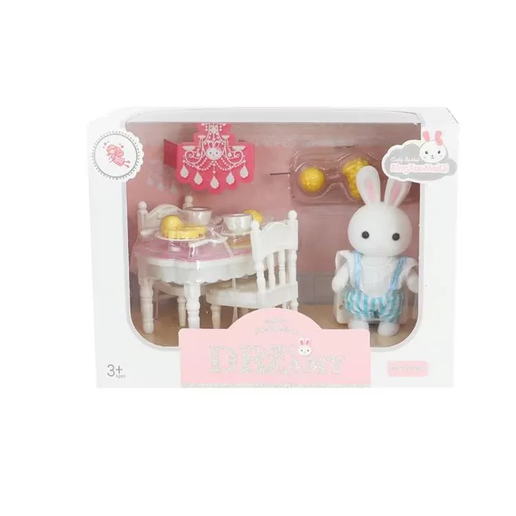 MEGA 6621A-3 BAY DREAMY MINI AKSESUARLI PET YEMEK MASASI SETİ 3+