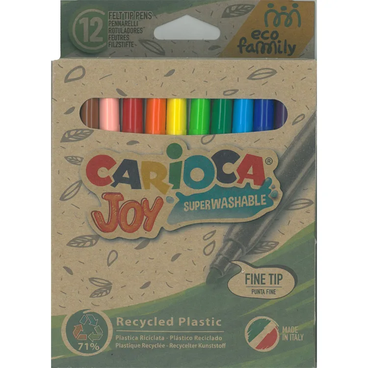 CARIOCA ECO FAMILY JOY SÜPER YIKANABİLİR KEÇELİ BOYA KALEMİ 12'Lİ