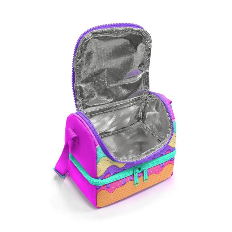 CORAL HIGH 37211 KIDS PEMBE RENGARENK DONDURMA DESENLİ THERMO İKİ KATLI BESLENME ÇANTASI