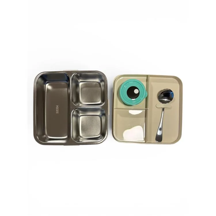 VAGONLİFE BL10082-S PASLANMAZ ÇELİK YEMEK KABI 3 BÖLMELİ LUNCH BOX 1120ML - DİNAZOR SARI