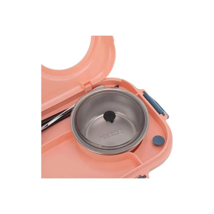 VAGONLİFE BL70100 ÇELİK YEMEK KABI 900 ML 3 BÖLMELİ LUNCH BOX MAVİ-PEMBE