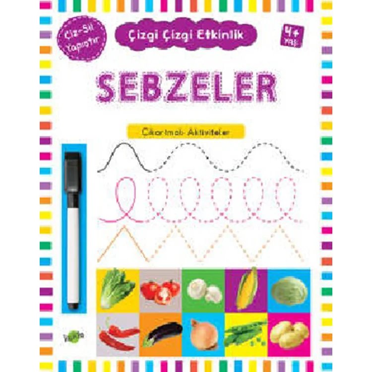 ÇİZGİ ÇİZGİ ETKİNLİK SEBZELER 4 YAŞ VE ÜSTÜ