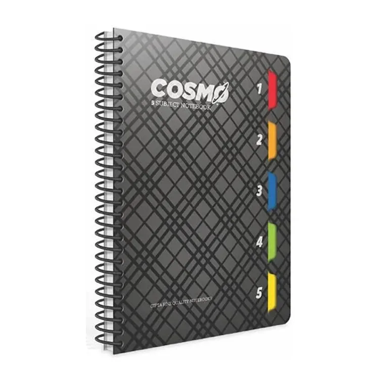 GIPTA COSMO 17x24 SPİRALLİ 5 SEPERATÖRLÜ 150 YP. PP KAPAK ÇİZGİLİ DEFTER