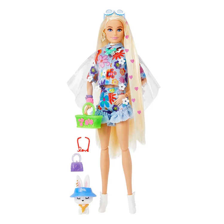 MATTEL HDJ45 BARBIE EXTRA MAVİ ETEKLİ BEBEK
