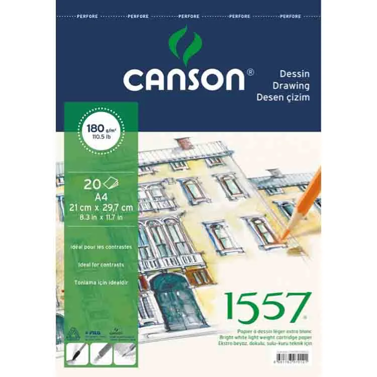 CANSON A4 1557 RESİM DEFTERİ 180GR. 20 YP.