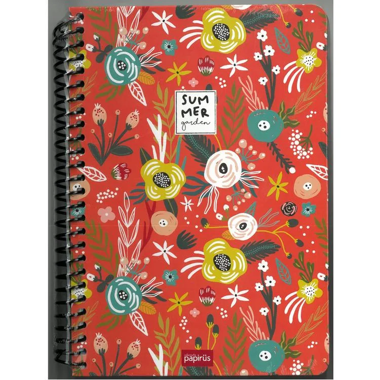 PAPİRÜS SUMMER SERT KAPAK SPİRALLİ 16X23 120YP. ÇİZGİSİZ DEFTER