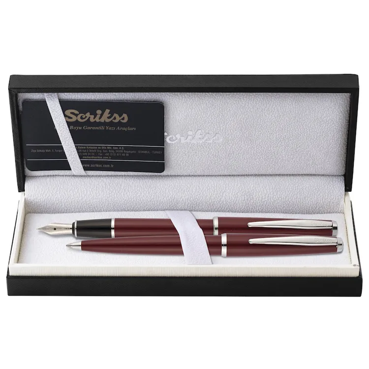 SCRIKSS 33 DOLMAKALEM+TUKENMEZ KALEM TAKIM BORDO KUTULU