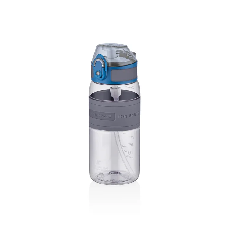 UZSPACE PİPETLİ SİLİKON GÖVDE MATARA TRITAN 4105 440 ML GREY
