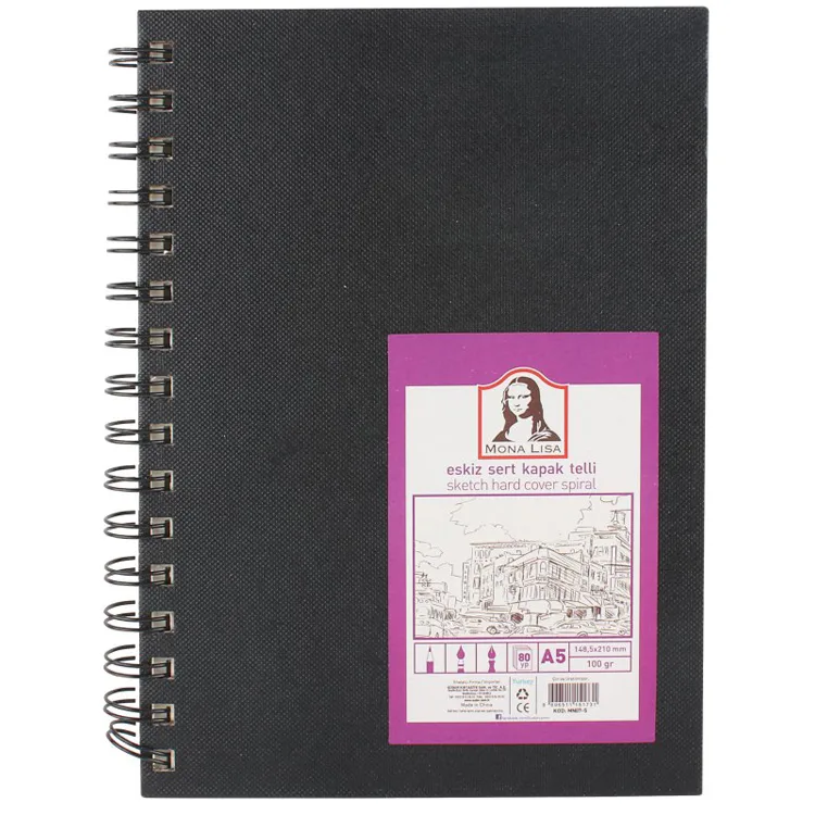 SÜDOR MN07-5 ESKİZ SERT KAPAK SPİRALLİ DEFTER A5 100 GR 80yp