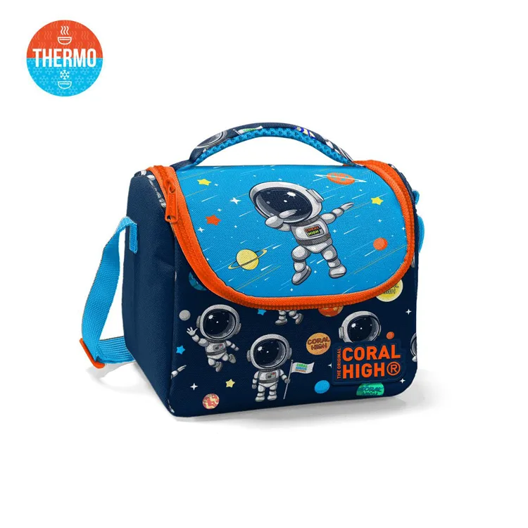 CORAL HIGH 11867 LACİVERT MAVİ ASTRONOT DESENLİ THERMO BESLENME ÇANTASI