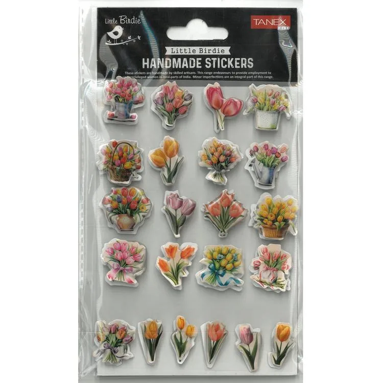 TANEX HANDMADE TNX-28012 DEKORATİF ETİKETLER - SİLİKON ÇİÇEKLER SERİSİ STICKER - TEKLİ