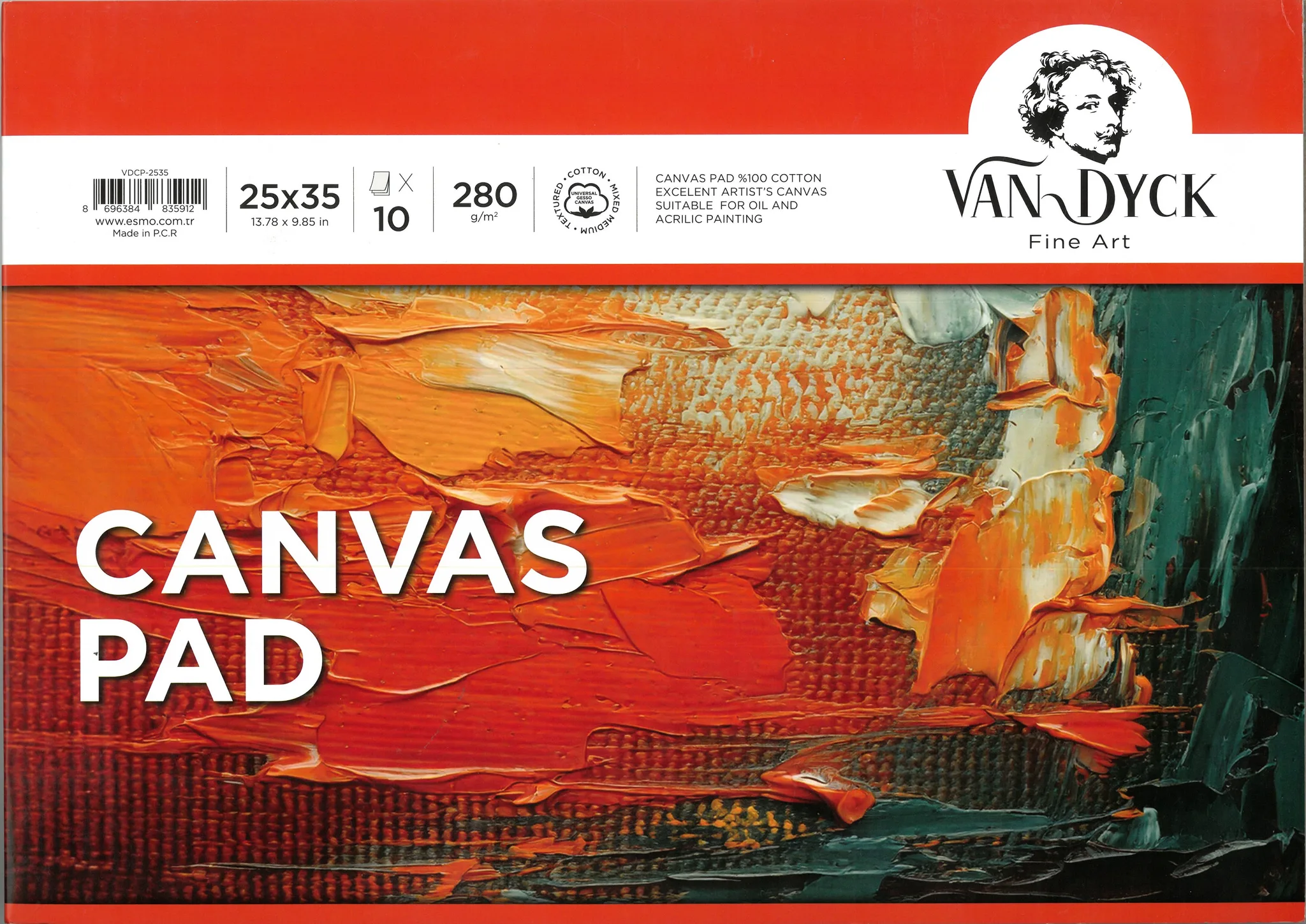 VAN DYCK VDCP-2535 CANVAS PAD / TUVAL BEZİ 25X35 280 GR. 10 YP