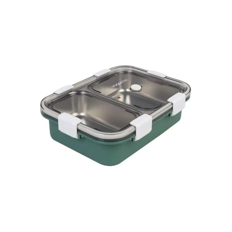 VAGONLİFE PASLANMAZ ÇELİK BÖLMELİ YEMEK KABI 2 BÖLMELİ - LUNCH BOX BL50442 800 ML - YEŞİL
