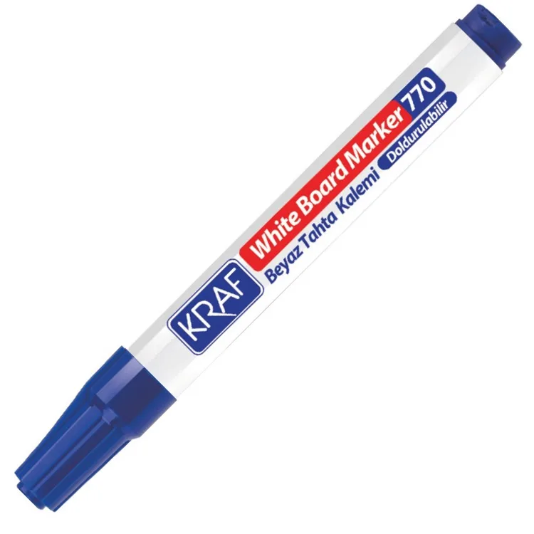 KRAF 770 DOLDURULABİLİR BEYAZ TAHTA KALEMİ - MAVİ