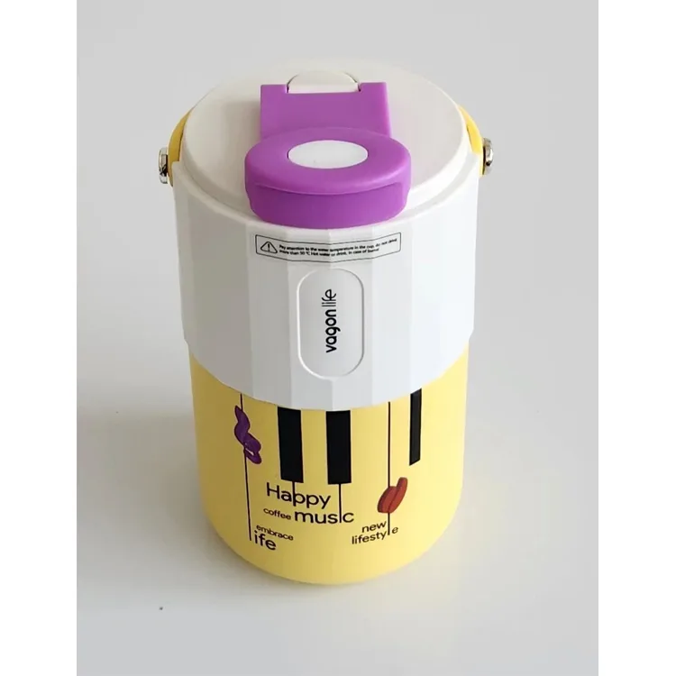 VAGONLİFE VGN2050 ÇELİK MATARA PİPETLİ 400 ML SARI